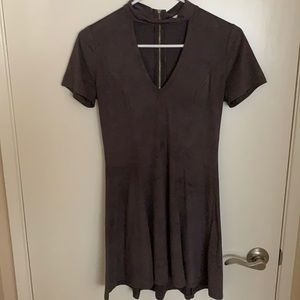 Grey Polyester Mini Dress